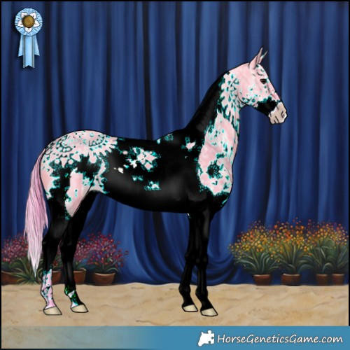 Horse Color:Watercolor White Spotted Brown Ice Dun Splash Tobiano 
