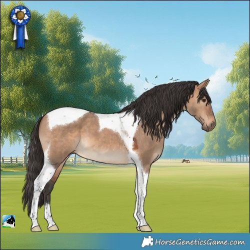 Horse Color:Bay Dun Tobiano 