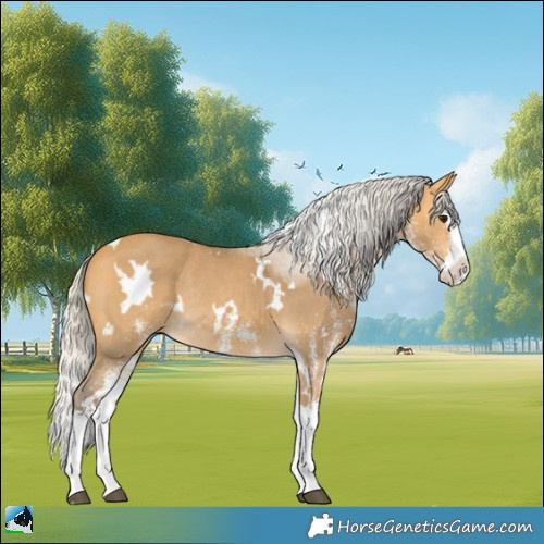 Horse Color:White Spotted Silver Buckskin Splash Rabicano 