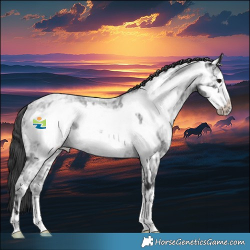 Horse Color:Blue Ice Roan Frame Varnish Rabicano 