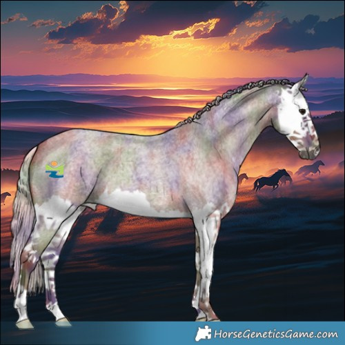 Horse Color:Nacre Silver Blue Roan Sabino Splash 