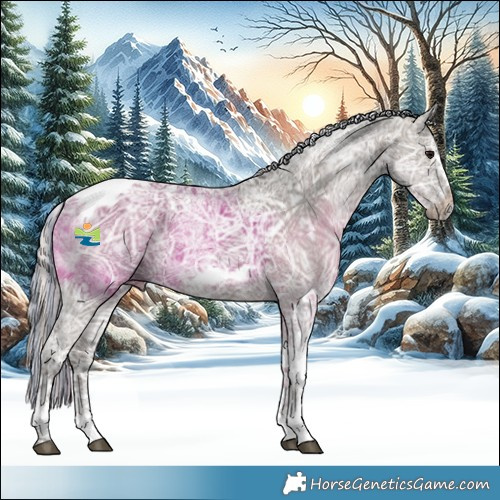 Horse Color:Painted Silver Grullo Ice Tobiano Frame 