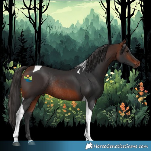 Horse Color:Bay Tobiano Rabicano 