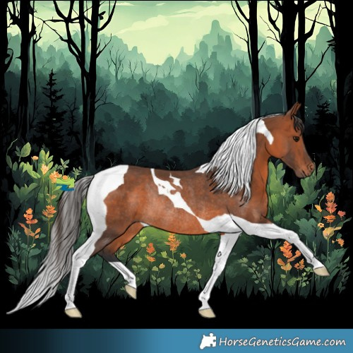 Horse Color:Bay Tobiano Rabicano 