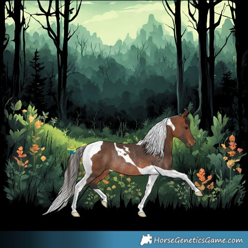 Horse Color:Bay Tobiano Rabicano 