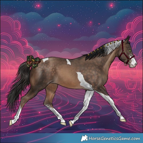 Horse Color:Amber Champagne Sabino Tobiano 