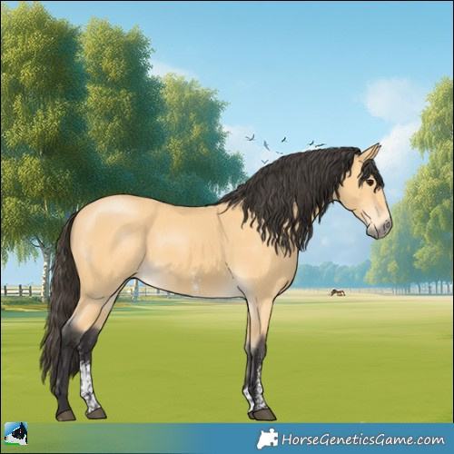 Horse Color:Buckskin Sabino