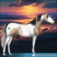 Horse Color:Brown Dun Splash Tobiano 
