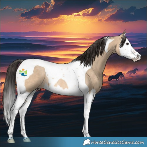 Horse Color:Bay Dun Splash Tobiano Rabicano 