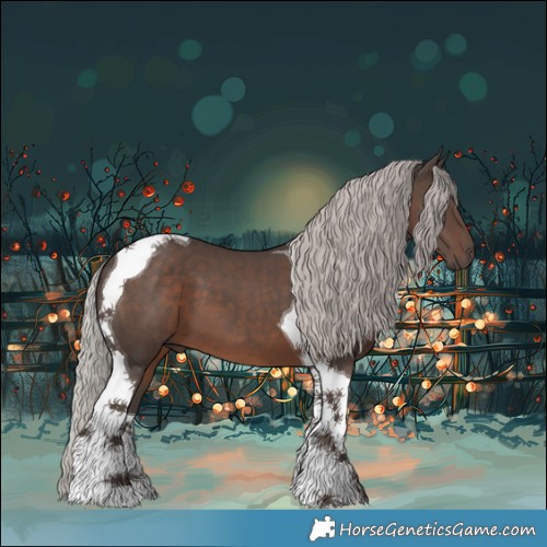 Horse Color:White Spotted Silver Black Tobiano 