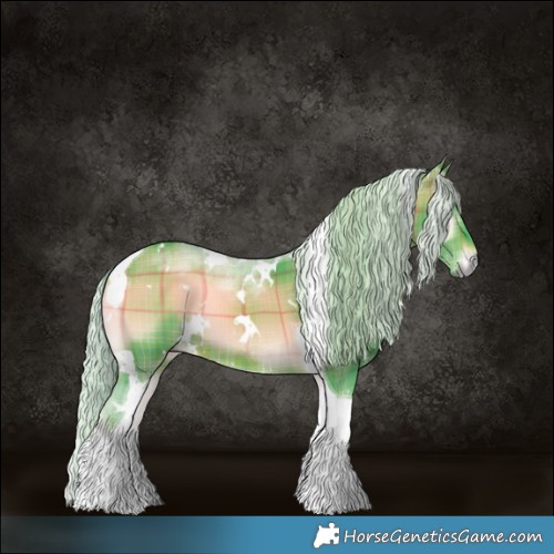 Horse Color:Watercolor Plaid  White Spotted Silver Brown Onyx Tobiano 
