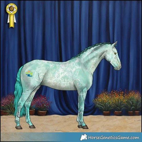 Horse Color:Watercolor Brown Ice Dun Tobiano 