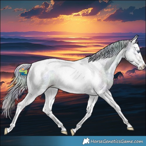 Horse Color:Nacre Silver Brown Chinchilla Ice Roan Dun Splash Tobiano 
