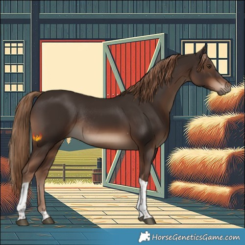 Horse Color:Liver Chestnut Tobiano Rabicano 
