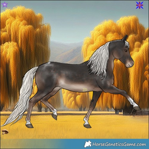 Horse Color:Liver Chestnut Mushroom Tobiano Rabicano 