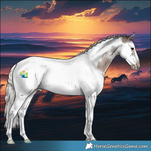 Horse Color:Silver Blue Roan Splash Tobiano Frame Rabicano 