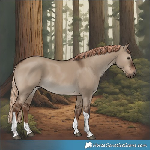 Horse Color:Liver Red Dun Tobiano Rabicano