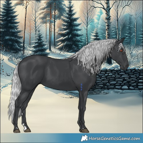Horse Color:Silver Black Chinchilla Rabicano