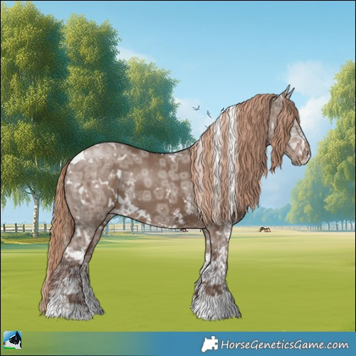 Horse Color:White Spotted Liver Red Dun Ice Sabino 