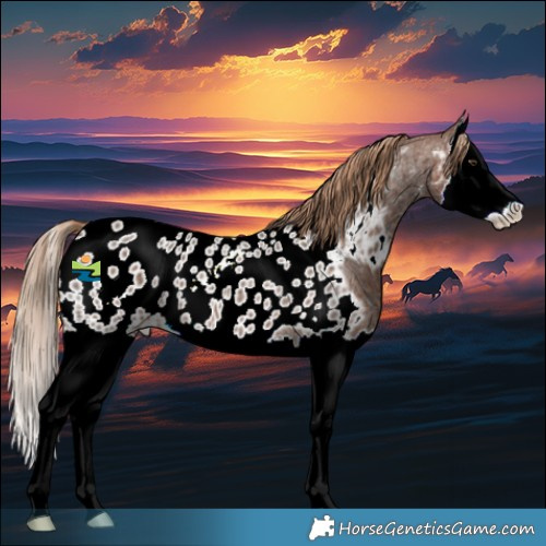 Horse Color:Red Ice Roan Splash Appaloosa 