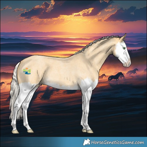 Horse Color:Silver Amber Cream Champagne Roan Splash 