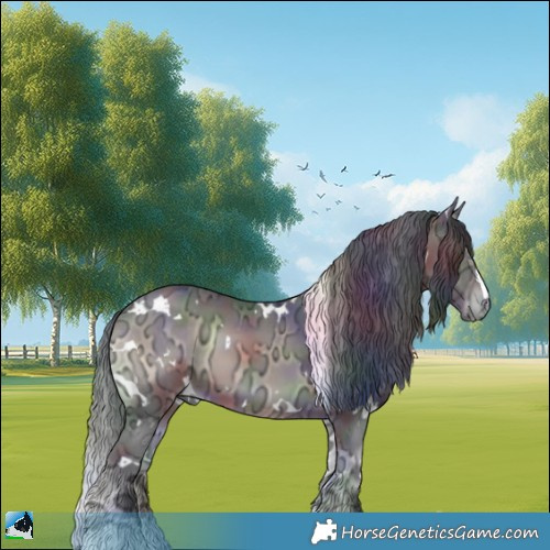 Horse Color:Nacre White Spotted Brown Ice Onyx 