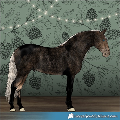 Horse Color:Void Chocolate Palomino Roan Pearl Tobiano 