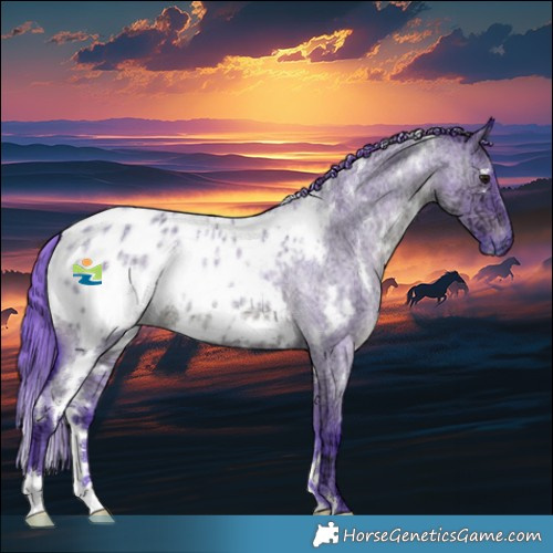 Horse Color:Watercolor White Spotted Grullo Ice Roan Appaloosa 