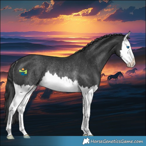 Horse Color:Black Splash Rabicano 