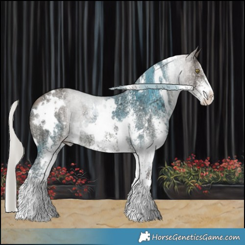 Horse Color:White Spotted Silver Brown Ice Dun 