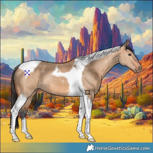 Horse Color:Bay Dun Tobiano