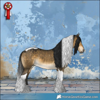 Horse Color:Gray Buckskin Dun Tobiano 