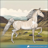 Horse Color:White Spotted Cremello Dun Rabicano 