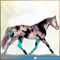 Horse Color:Void Watercolor White Spotted Liver Red Dun Onyx 