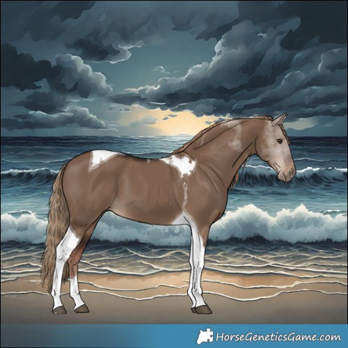 Horse Color:Liver Red Dun Tobiano 