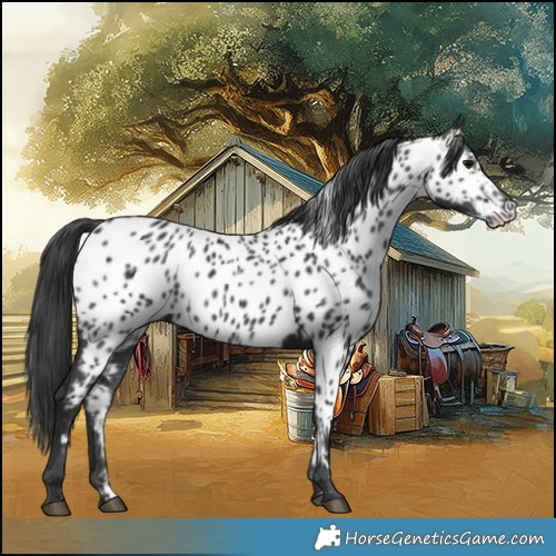 Horse Color:Black Near Leopard 