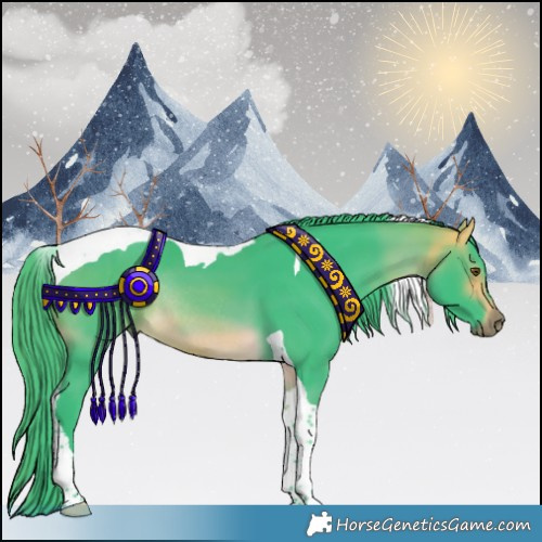 Horse Color:Watercolor Buckskin Tobiano Rabicano 