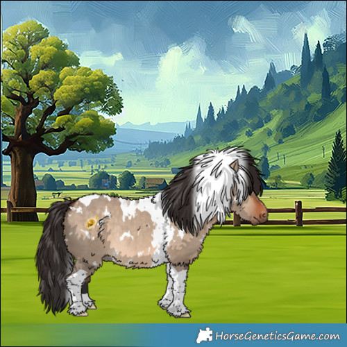 Horse Color:White Spotted Bay Dun Tobiano Rabicano