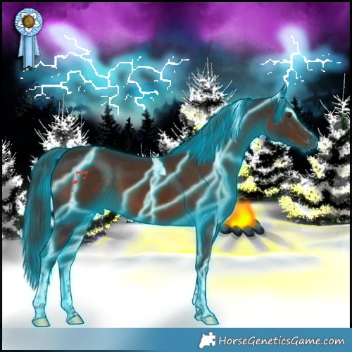 Horse Color:Thunderstruck Liver Chestnut Tobiano 