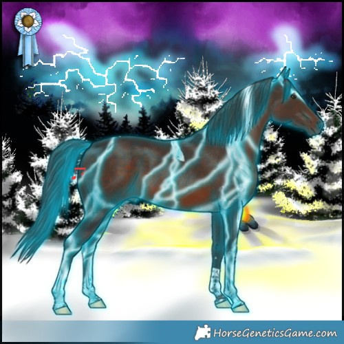 Horse Color:Thunderstruck Liver Chestnut Tobiano 