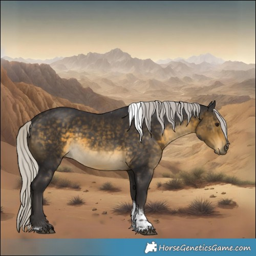 Horse Color:Silver Buckskin Tobiano 