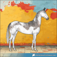 Horse Color:Gray Silver Brown Roan Splash Tobiano Varnish 