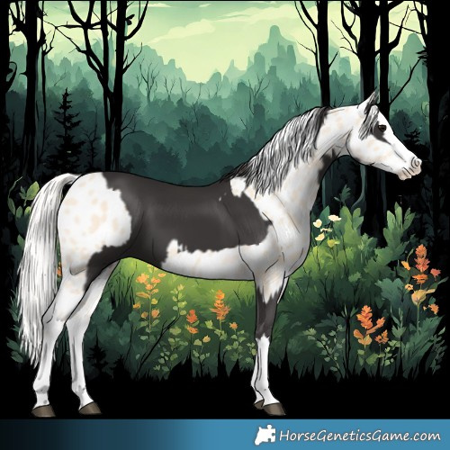 Horse Color:Smoky Black Splash  and Cremello Splash Near Leopard 