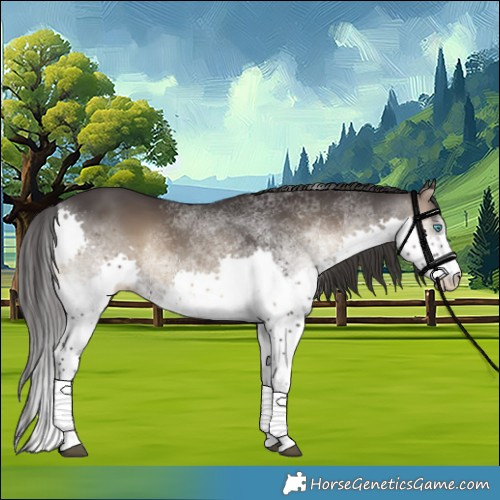Horse Color:White Spotted Smoky Blue Onyx Splash Rabicano 
