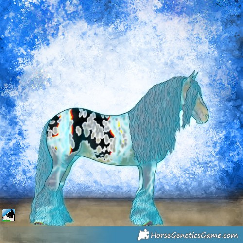 Horse Color:Thunderstruck Watercolor Bay Ice Appaloosa