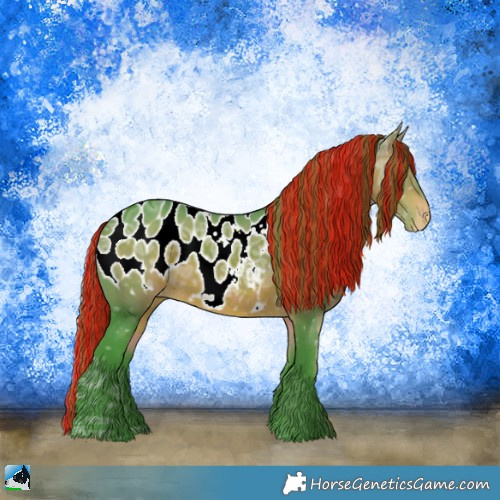 Horse Color:Painted Watercolor Bay Ice Appaloosa 