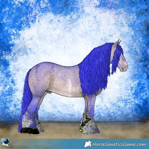 Horse Color:Watercolor Brown Ice Dun Sabino Rabicano 