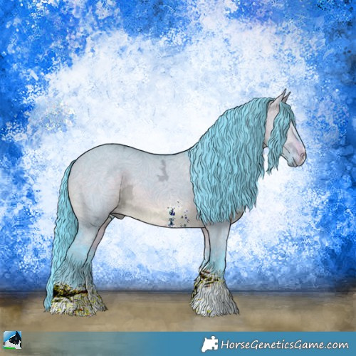 Horse Color:Watercolor Brown Ice Dun Sabino Rabicano 