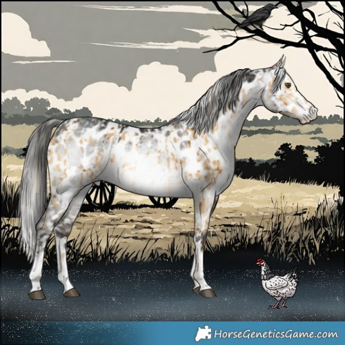 Horse Color:Chocolate Palomino Dun Mushroom Near Leopard Brindle  and Gray Platinum Brown Dun Near Leopard Brindle 