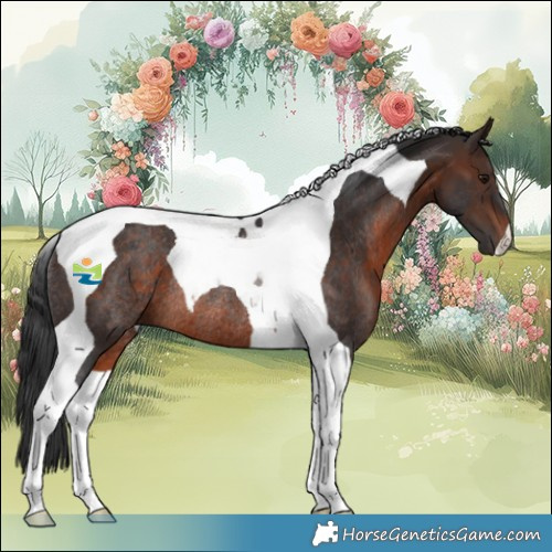 Horse Color:Brown Tobiano Rabicano 